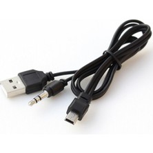1001 2751 Mini USB Şarj ve 3.5mm Aux Ses Birleştirici Kablo Mp3 Mp4 Radyo Hoparlör 45CM