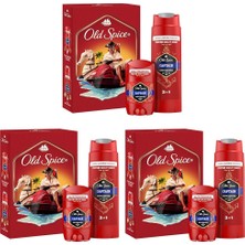 1001 Modern Captain Hediye Seti: Deodorant Stick 50 ml + Duşjeli 250 Ml​ (3 Paketi)