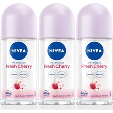 1001 Kadın Roll On Deodorant Fresh Cherry 48 Saat Koruma 50MLX3