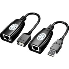 1001 USB Extrender, 50 Metre RJ45, USB Uzatma Kablosu, Cat5 – Cat6 Uyumlu