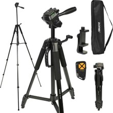 1001 Profesyonel Taşınabilir Telefon ve Kamera Tripod 360 Derece Dönebilen Telefon Tutucu ve Bluetooth