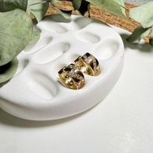 Nes Design 14K Özel Seri Sıra Zirkon Taşlı Zarif Küpe