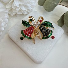 Nes Design Kırmızı Yeşil Zil Broş