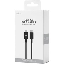 1001 45W-5A Usb-C To Usb-C Hızlı Şarj ve Data Kablosu 1m Siyah