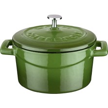 1001 Metal Döküm Mini Tencere, Trendy, 10 Cm, 0.35 L Hacim, Yeşil