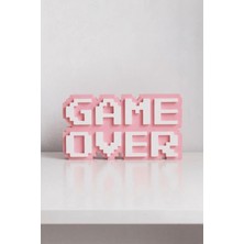 1001 Retro "game Over" 8-Bit Kabartmalı Dekoratif Obje - Masaüstü ve Duvar Süsü - Oyuncu Odası Deko