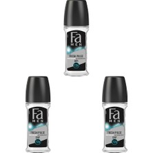 1001 Men Fresh Pulse Terleme Karşıtı Roll-On 50 ml Erkek 1 Adet 3lü Paket