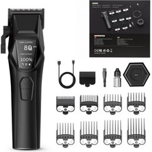 1001 Saç Kesme Makinesi Şarjlı Tıraş Makinesi, Erkek Bakım Seti - 8000 Rpm Kablosuz Şarj Tabanı B