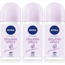 1001 Kadın Roll-On Deodorant Double Effect 50ML, Ter Kokusuna Karşı 48 Saat Koruma, X3 Adet P10848