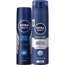 1001 Men Erkek Sprey Deodorant Fresh Active 48 Saat Deodorant Koruması 150ML ve Nıvea Men Protect&care T