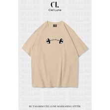 Mondschein Unisex Kadın Erkek No Rain No Gain Baskılı Özel Tasarım Oversize T-Shirt