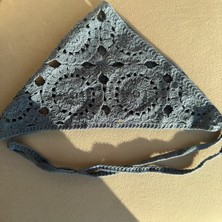 Nes Design Gök Mavisi Örgü Bandana