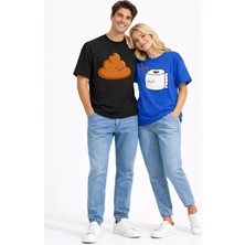 Mondschein Sevgili Kombini Eğlenceli Baskılı Çift Tişört Oversize Unisex Partner Tişört 2’li Set