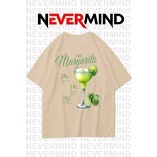 Mondschein The Margarita Baskılı Oversize Tişört - %100 Pamuk Unisex
