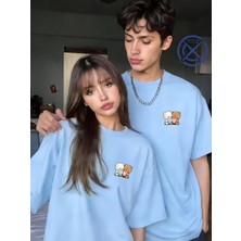 Mondschein Sevgili Kombini Tişört 2’li Set Ayıcık Baskılı Unisex Çift Tişört %100 Pamuk