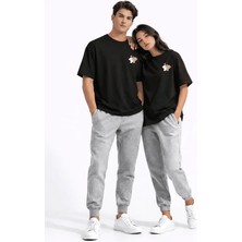 Mondschein Sevgili Kombini Ayıcık Baskılı Çift Tişört Oversize Unisex Partner Kombin Seti
