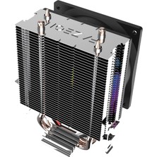 Fazeon A2120TRA LGA1700/AM5 90MM 2*bakır Boru 90W Tdp F-Rgb Kule Tipi Işlemci Soğutucu
