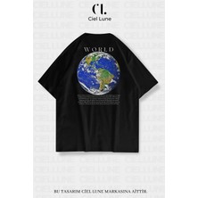Mondschein Unisex Kadın Erkek World Baskılı Özel Tasarım Oversize T-Shirt