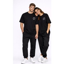 Mondschein Sevgili Kombini Çift Tişört Oversize Unisex Uyumlu Çift Kombin 2'li Set