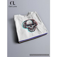 Mondschein Unisex Skull Glich Özel Tasarım - Oversize T-Shirt