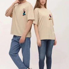Mondschein Unisex Kadın Erkek Temel&safinaz Baskılı Sevgili Çift Kombini Tasarım Oversize T-Shirt 2'li Set