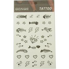 Zero Land Aconcept Kalp Balık Tattoo Dövme Sticker Beyaz