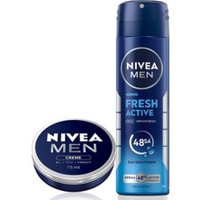 1001 Erkek Sprey Deodorant Fresh Active 150 ml + Nıvea Men Erkek Bakım Kremi 75 ml