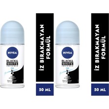 1001 Kadın Roll On Deodorant Black & White Invisible Pure 48 Saat Anti-Perspirant Koruma (50 Ml) (2 Pake