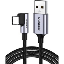 1001 18W, USB To 90 Derece Usb-A & Usb-C Kablo, 1 Metre, Siyah, ACBUGN50941