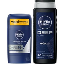 1001 Men Erkek Stick Deodorant Derma Control Clinical 50ML ve Men Active Clean Erkek Duş Jeli 500ML