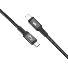 1001 BX07CC 100W Hi-Speed 20GBPS 4K 60Hz Örgülü Metalik Başlıklı Type-C Şarj, Data ve Görüntü K