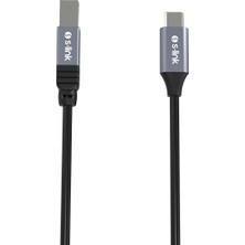1001 S-Link SL-U2004 Type-C To Usb-B Yazıcı Kablosu, 1.5 Metre USB C Metal Başlıklı Siyah Printer Ka