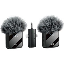 1001 Wireless Microphone Kablosuz Yaka Mikrofonu Video Youtube Tiktok Canlı Yayın Stüdyo Mikrofon (F11