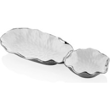 Lamedore CURVE BEYAZ SILVER 2 GOZLU TABAK 39,5X15,5X5 CM