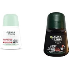 1001 Mineral Magnezyum Ultra Kuru Roll-On Deodorant + Garnier Men Lekesiz Koruma Roll-On Deodorant