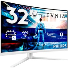 1001 Evnia 32M2C5501 31.5" 0.5 Ms 2k Curved 180 Hz Oyuncu Monitör Beyaz