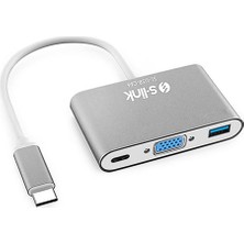 1001 SL-USB-C66 Type-C To Vga+Usb3.0+Pd Kablo
