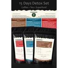 1001 Starfoods Detox Seti Detox Kahve + Detox Çay + Detoks Destek Gıdası 3'lü Süper Set