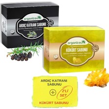 1001 2'li Set Doğal Ardıç Katranı Sabunu ve Kükürt Sabunu Kaşıntı Karşıtı Sabun Seti
