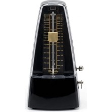 1001 Mekanik Metronom - Kurmalı Piramit Kule Tipi, Zil Ayarlı Profesyonel Ritim Düzenleyici (Siyah)