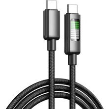 1001 Usb-C Şarj Kablosu, LED Göstergeli, Örgülü Naylon Kablo, Akıllı Telefonlar Için Hızlı Şar
