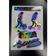 Şimika Kemal Atatürk Hologram 10X15 cm Kaliteli Baskı Stıcker 1 Takim Etıket