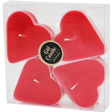 Tuğraçelik Gül Candle GL-209 Kalp Şeklinde Mika Kristal Kapsül Kokulu Mum 4'lü- 34'li Paket