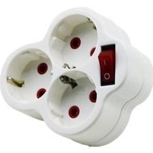 Tuğraçelik Fetih Elektrik KOD-117-03-P 107-03 3'lü Anahtarlı Papatya Yonca Golyat 12X10- 12'li Paket