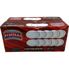 Tuğraçelik Pratikon PR-1144 Büyük Boy Plastik Tabak - 10 Adet- 50'li Paket