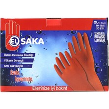 Tuğraçelik Elsaka Xl Doğal Lateks Temizlik & Bulaşık Eldiveni- 30'li Paket