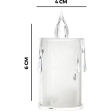 Tuğraçelik Smokeless Candle YAKUT-9458 Orta Boy Damlalı Akan Mum Modeli Pilli LED Mum- 24'li Paket