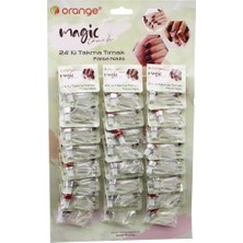 Tuğraçelik Orange Magic ORG-061 Şeffaf Takma Tırnak ve Yapıştırıcı Set (24 Parça)- 24'li Paket