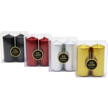 Tuğraçelik Gül Candle GL-215 Yaldızlı Takoz Mum 2'li- 72'li Paket