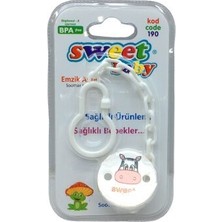 Tuğraçelik Sweet Baby Fatoş Bebe KOD-190 Emzik Askısı (Plastik Zincirli & Resimli Mandallı)- 24'li Paket